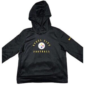 Nike DriFit Pittsburgh Steelers Pullover Black Yellow Hoodie Large Womens